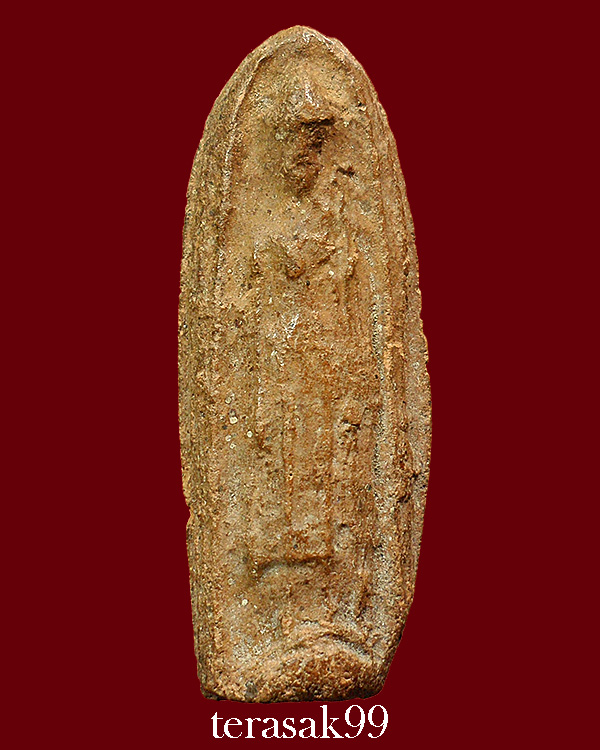 พระร่วงยืน เนื้อดิน หลวงปู่ยิ้ม วัดเจ้าเจ็ด อยุธยา หายากราคาเบาๆ 