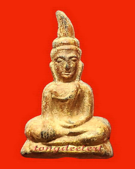 พระท่ากระดานวัดต้นลำไย จ.กาญจนบุรี เนื้อตะกั่วสนิมแดงกรุศรีสวัสดิ์แท้ ๆ พิมพ์เล็กค่ะ