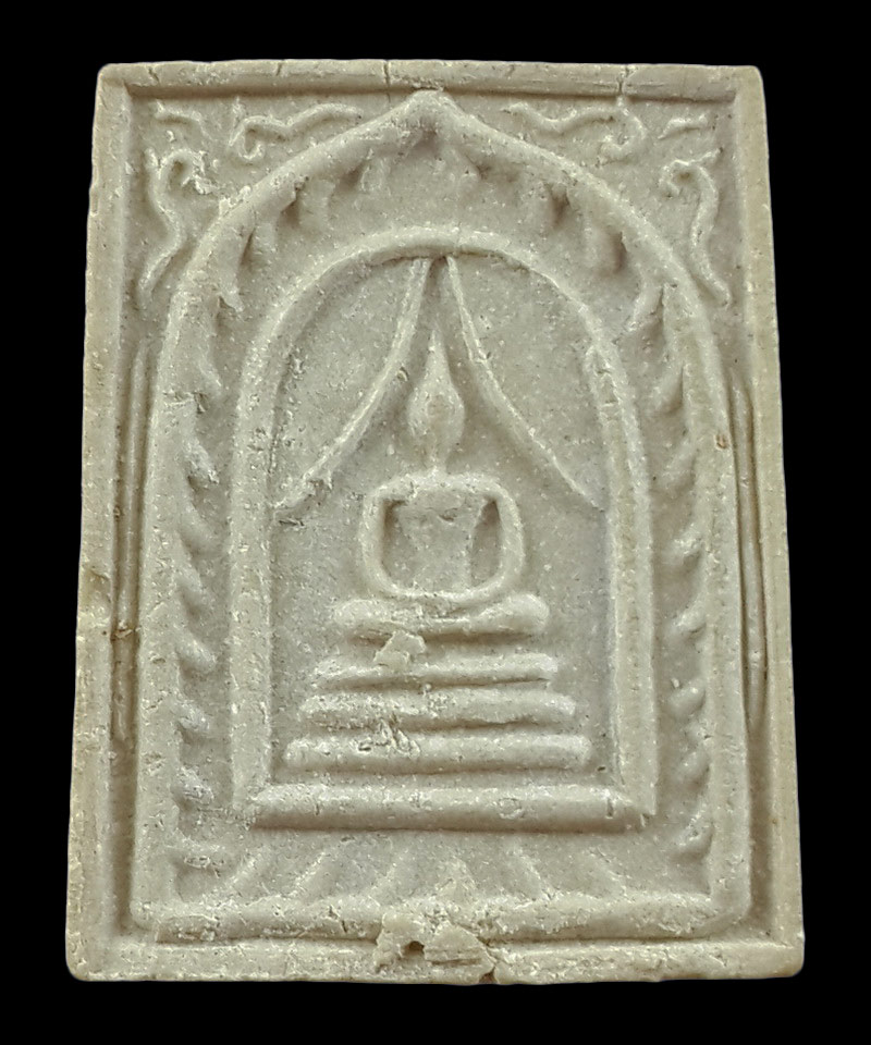 พระสมเด็จแหวกม่าน หลวงปู่โต๊ะ วัดประดู่ฉิมพลี รุ่นเพชรรุ่งโรจน์ ปี35 สอดตะกรุดเงินด้านล่าง 