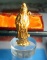 B465 พระบูชาเจ้าแม่กวนอิม เนื้อเรซิน เคลือบทอง ขนาด ฐาน  2.5 นิ้ว x 5.0 นิ้ว พร้อมกล่องเดิมๆ จากวัด 