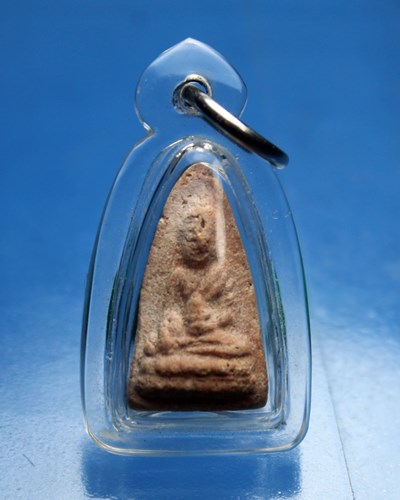 B414พระพุทโธน้อย วัดประสาท พิมพ์เล็ก เนื้อชมพู่ หายาก หลังเรียบ ปี 2506