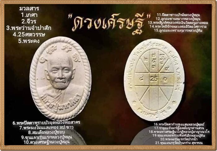 พระผงดวงเศรษฐี รุ่น1 หลวงปู่มหาศิลา สิริจันโท สวนสงฆ์แกเปะ วัดโพธิ์ศรีสะอาด กาฬสินธุ์ เลี่ยมพร้อมใช้