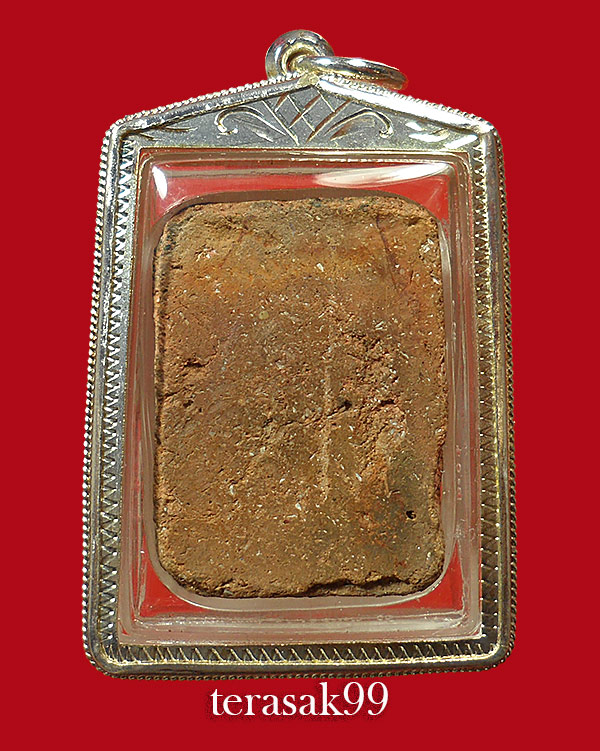 พระหลวงพ่อขัน วัดนกกระจาบ พิมพ์แซยิด เนื้อดิน เลี่ยมเงินพร้อมใช้