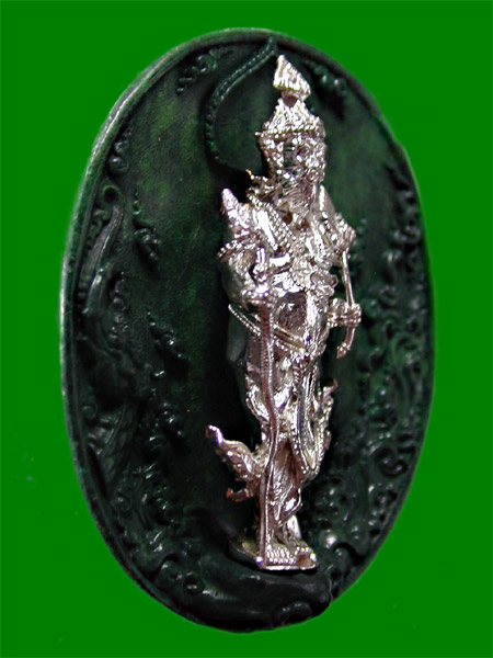 บรมครูพ่อปู่ฤาษีเดินดง.เหรียญหล่อประกบ หลังพาติน่า องค์ปู่ฤษีเนื้อเงินแท้   .........เคาะเดียวแดง