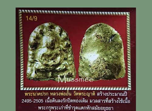 พระนาคปรกสุริยมุณี (องค์พิเศษปิดทองเดิมๆ ) หลวงพ่ออั้น วัดพระญาติ (ศิตย์ หลวงพ่อกลั้น วัดพระญาติ) 