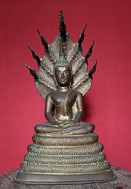 พระรัชกาลปางนาคปรก หน้าตัก 5 นิ้ว หล่อหนา ดินไทย ศิลป์งามซึ้ง