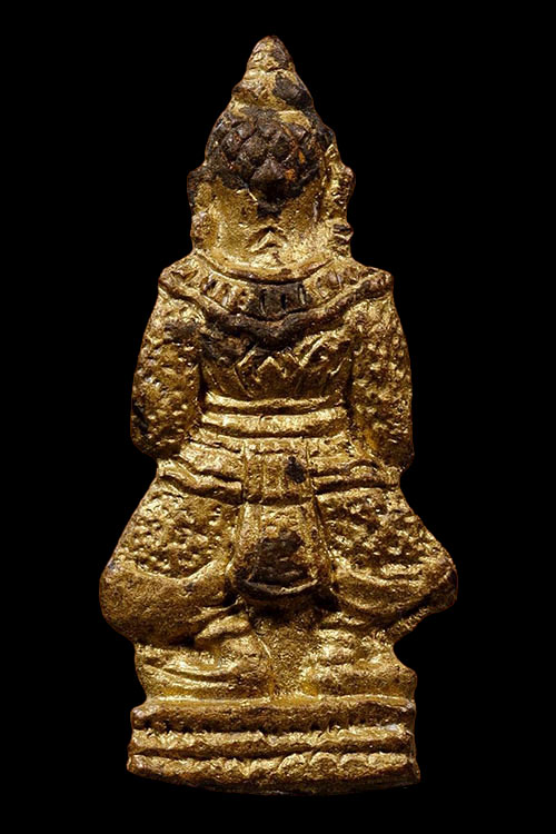 รูปหล่อท้าวเวสสุวรรณ รุ่นแรก ปี 2546 หลวงพ่อสาคร วัดหนองกรับ ด้านหน้าตอกโค๊ต "ส" ( สุดยอด หายาก ) เล