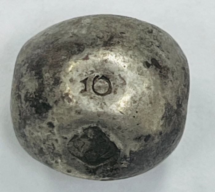 พดด้วงเงิน ตราพระแสงจักร - ตราครุฑ สมัยรัชกาลที่ 2 ขนาด 1บาท