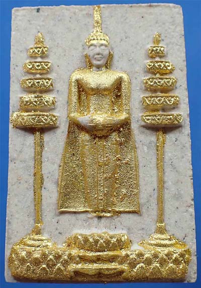 พระผงหลวงพ่อบ้านแหลม ปิดทองคำแท้ สวยกริ๊บยันกล่อง*228