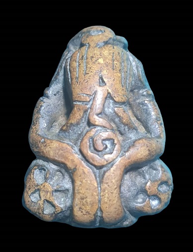 พระปิดตาเก่า เนื้อทองผสม  