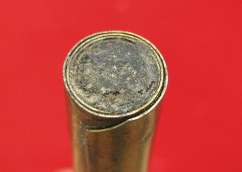 ตะกรุดอจินตัยมหาระงับดับภัยพิบัติ หลวงปู่ละมัย(ละมัย)  เนื้อทองฝาบาตร อุดชันโรง(เปลือย) ขนาด 3 นิ้ว 