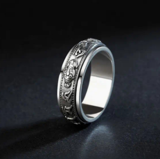 แหวนปี่เซียะ หมุนได้ เรียกเงิน แหวนพระสูตรสลักมนต์ วัดแชกง