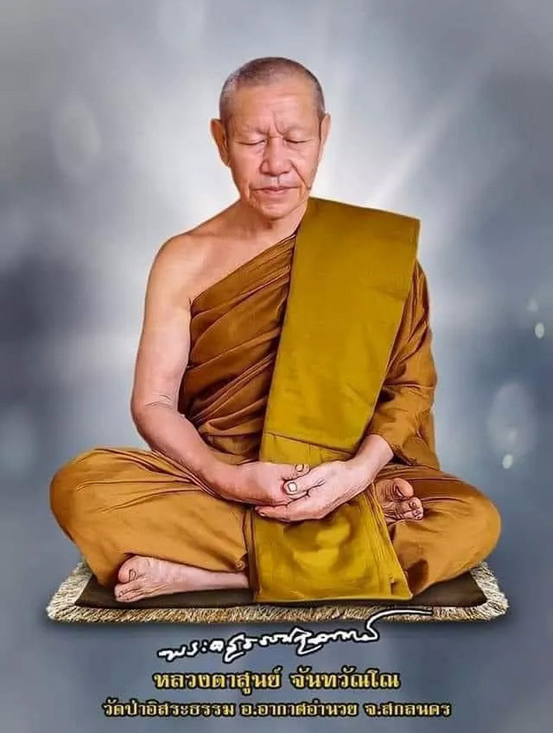 พระผงมีโชค หลวงปู่สูนย์ วัดป่าอิสระธรรม จ.สกลนคร ปี63 เนื้อสีเขียว