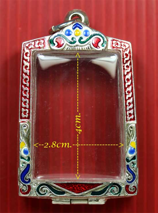 ตลับเงินลงยา ยกซุ้มหัวสิงห์ สำหรับพระสมเด็จทั้วไป