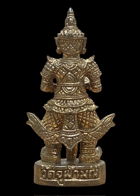 รูปหล่อลอยองค์ท้าวเวสสุวรรณ เนื้อทองแดง หลวงพ่ออิฏฐ์ วัดจุฬามณี ปี2550 พิมพ์หน้าเทพ ตอกโค๊ตใต้ฐานชัด