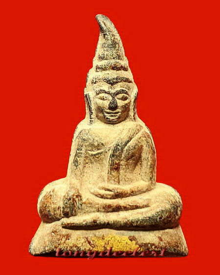 พระท่ากระดานวัดต้นลำไย จ.กาญจนบุรี เนื้อตะกั่วสนิมแดงกรุศรีสวัสดิ์แท้ ๆ พิมพ์กลาง สวยมากค่ะ
