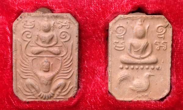 พระพิมพ์อมตะหลวงพ่อปาน พระพุทธทรงครุฑและทรงไก่ ไตรมาสหลังลายเซ็นต์ หลวงพ่อมี วัดมารวิชัย ปี 2541