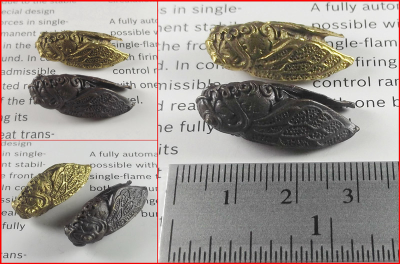 พญาจั๊กจั่น มหาลาภ เรียกเงินกวักทองเสียงมหาเสน่ห์ ท่านพ่ออาด วัดตะพุนทอง จ.ระยอง ปี 2551 ชุด 2 องค์ 