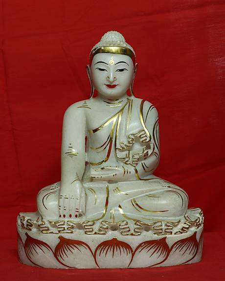 พระบูชาหินแกะ ศิลปะพม่า หน้าตัก 9 นิ้ว..../ท