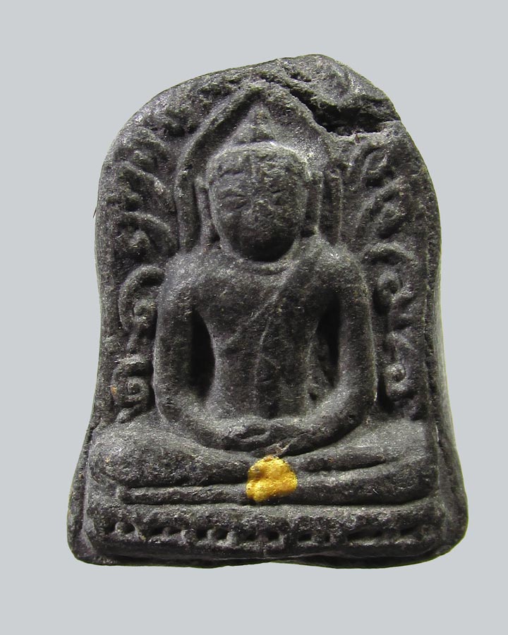 พระผงเกศา พิมพ์ซุ้มกอ(ผงผสมว่าน) ครูบาบุญชุ่ม วัดพระธาตุดอนเรือง ยุคต้น หลังยันต์