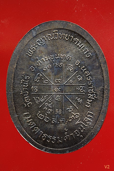 เหรียญหลวงพ่อคูณ วัดบ้านไร่ รุ่นเจริญสุข เนื้อเงิน ปี 2536 พร้อมกล่องเดิม 