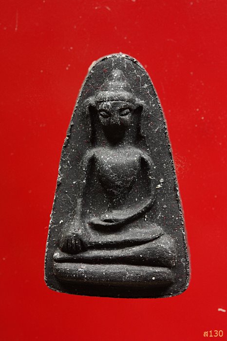 พระผงสุพรรณ วัดปากบ่อ กรุงเทพ เนื้อไม้งิ้วดำ พร้อมกล่องเดิม