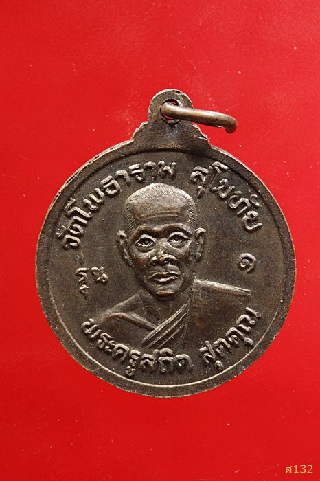 เหรียญหลวงพ่อธรรมจักร หลังพระครูสถิต วัดโพธาราม จ.สุโขทัย รุ่น 1