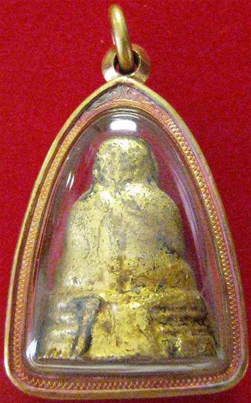 พระสังกัจจายน์เจ้าคุณศรี วัดสุทัศน์ พ.ศ.๒๔๘๕ ลงรักปิดทองเลี่ยมทองโบราณ+บัตรรับรองพระแท้*ส206