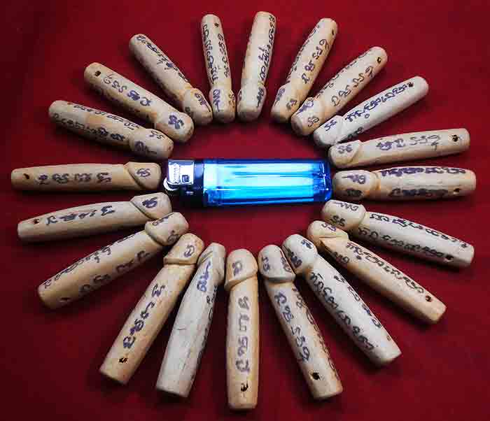 ***20 ตัว***ปลัดขิกมหาเศรษฐี เนื้อไม้มะยมตายพราย จารมือ 