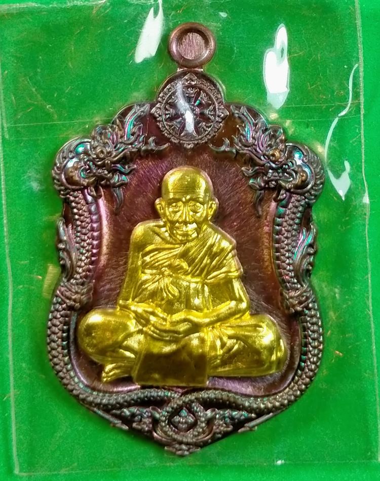 เหรียญเสมาพญานาค รุ่นเทพยินดี หลวงปู่สอ ขันติโก วัดโพธิ์ศรี จ.นครพนม  ปี 2561 พร้อมกล่องเดิม