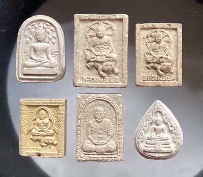 พระเนื้อผงหลวงพ่อเปิ่น วัดบางพระ/ลพ.อวยพร วัดดอนยายหอม/หลวงพ่อวัดไร่ขิงรวม6องค์