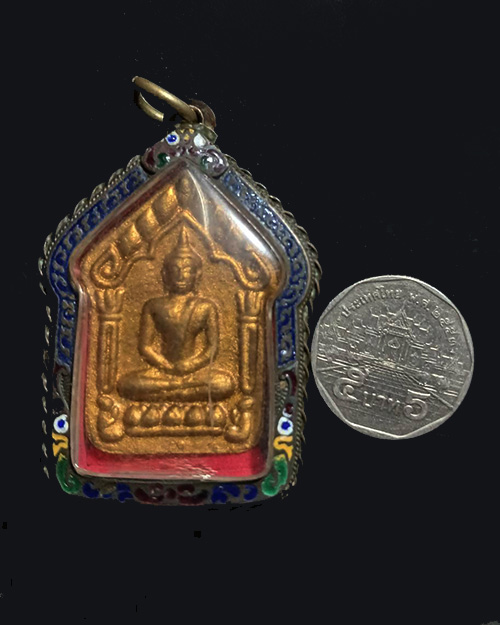 พระขุนแผนเทพรัญจวน หลวงปู่สวัสดิ์ ภูมิสาโร ทาบอลทอง สีฟ้า