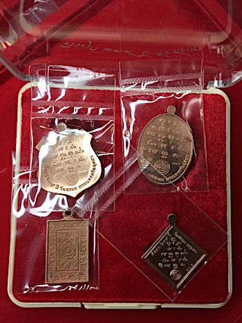 เหรียญพระพรหม เนื้อทองแดงลงยา ชุดกรรมการ 4 เหรียญ ที่รฤก 239ปี วัดสะแก พระนครศรีอยุธยา