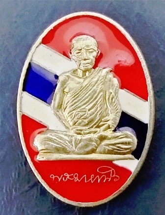 เหรียญเม็ดแตงลงยา 97ปี หลวงตามหาบัว เนื้ออัลปาก้า_สวยๆ