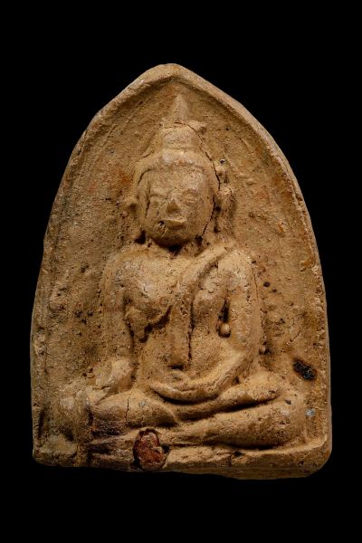 พระหลวงพ่อโต หลวงปูชู วัดนาคปรก เนื้อดินเผา หลังยันต์อุ ปี2460-2472 สวยๆ