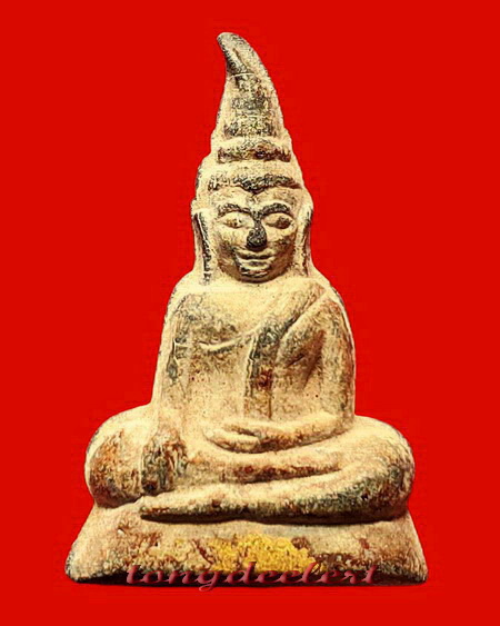 พระท่ากระดานวัดต้นลำไย จ.กาญจนบุรี เนื้อตะกั่วสนิมแดงกรุศรีสวัสดิ์แท้ ๆ พิมพ์กลาง สวยมากค่ะ