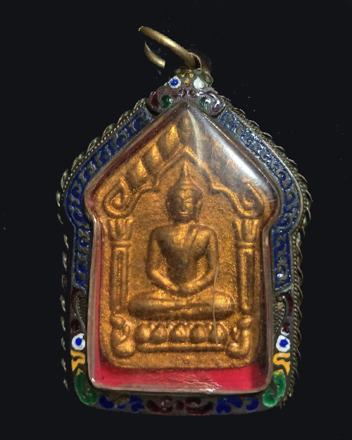 พระขุนแผนเทพรัญจวน หลวงปู่สวัสดิ์ ภูมิสาโร ทาบอลทอง สีฟ้า