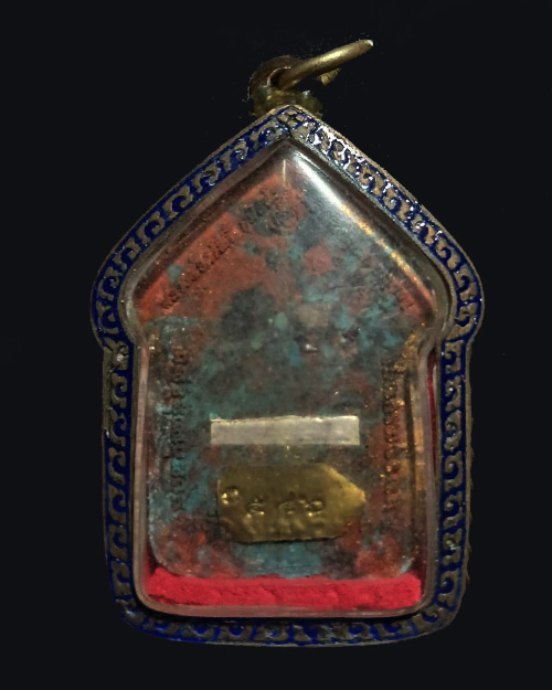 พระขุนแผนเทพรัญจวน หลวงปู่สวัสดิ์ ภูมิสาโร ทาบอลทอง สีฟ้า