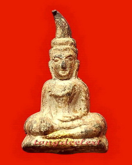 พระท่ากระดานวัดต้นลำไย จ.กาญจนบุรี เนื้อตะกั่วสนิมแดงกรุศรีสวัสดิ์แท้ ๆ พิมพ์เล็กค่ะ