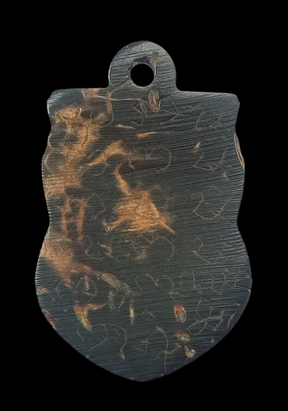 พระราหูกะลาแกะ ศิลป์หน้าเทพ(ลายราหูซ้อน) ลพ.พุฒ(พระครูสุนทรวุฒิคุณ) วัดกลางบางพระ จ.นครปฐม