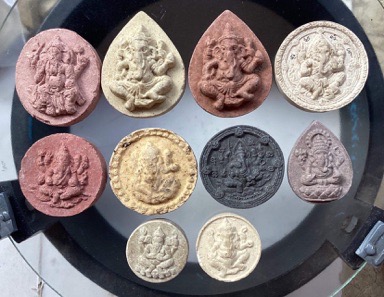 พระพิฆเนศ เนื้อผง จำนวน10องค์ รู้ที่บ้าง ไม่รู้ที่ ไม่ทราบที่บ้าง สุดคุ้ม ชุดที่1