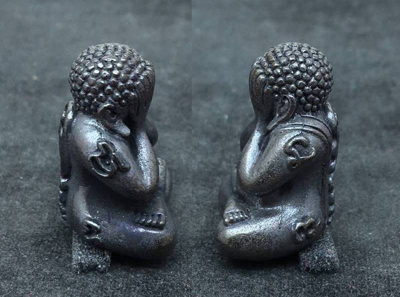 พระปิดตามหาลาภ หลวงปู่พัน ฐานกโร อายุ ๑๑๖ ปี  วัดโพธ์ชัยมงคล เนื้อทองแดงรมดำ หมายเลข ๓๓๕