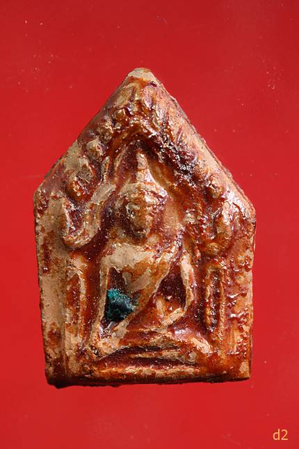 ขุนแผนหลวงพ่อทาบ พิมพ์ต้อ พิเศษ มีแต้มสีผึ่งเขียว พร้อมบัครรับรองพระแท้