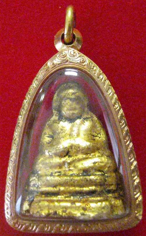 พระสังกัจจายน์เจ้าคุณศรี วัดสุทัศน์ พ.ศ.๒๔๘๕ ลงรักปิดทองเลี่ยมทองโบราณ+บัตรรับรองพระแท้*ส206