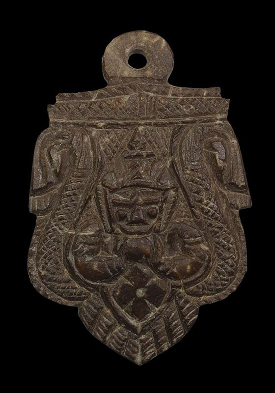 พระราหูกะลาแกะ ศิลป์หน้าเทพ(ลายเหนือดาว) สายวัดศีรษะทอง จ.นครปฐม