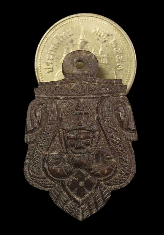 พระราหูกะลาแกะ ศิลป์หน้าเทพ(ลายเหนือดาว) สายวัดศีรษะทอง จ.นครปฐม