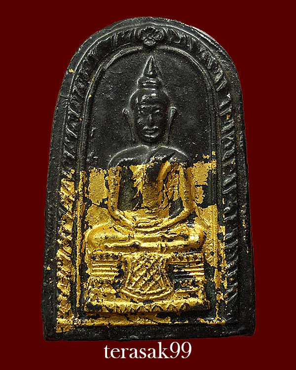 พระพิมพ์ฐานผ้าทิพย์ เนื้อดินลงรักปิดทอง หลวงพ่อจวน วัดไก่เตี้ย สุพรรณบุรี ราคาเบาๆ(2)