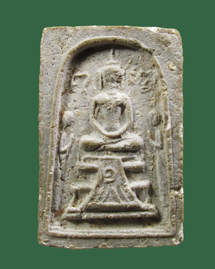 พระสมเด็จ กรุวัดราชประดิษฐ์ พิมพ์โมคคัลลาน์พระสารีบุตร ฐานผ้าทิพย์ หลังยันต์