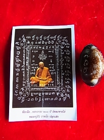 K1484 ลูกเบี้ยแก้อุดผงพรายกุมารคลุกรักชันโรง วัดละหารไร่ปี54 หลวงปู่บัว หลวงปู่คำบุ ปลุกเสกพิธี200ปี
