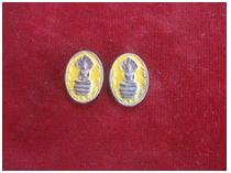 K1646 ปรกมะขาม เนื้อเงินลงยา หลวงปู่คร่ำ 2 องค์ ไม่มีกล่อง